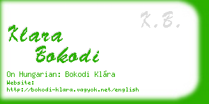 klara bokodi business card